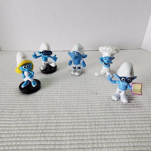 13 Smurf Lot Vintage 2"-3.5" Gargamel Vexy Smurfette Vainy  Schienich Peyo 1980s - Picture 2 of 16